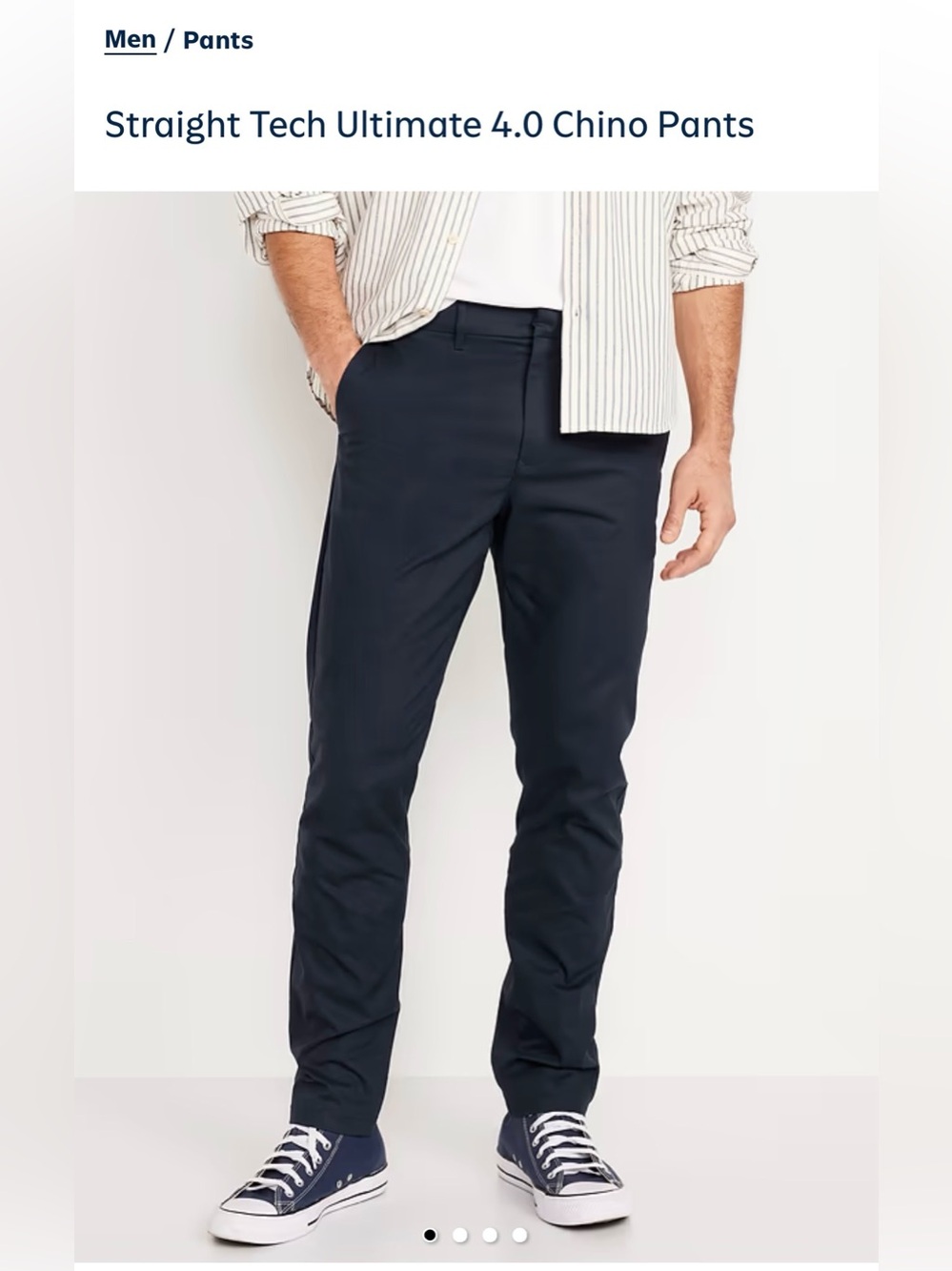 Mens Old Navy Straight Tech Ultimate 4.0 Chino Pants - Navy 28x32
